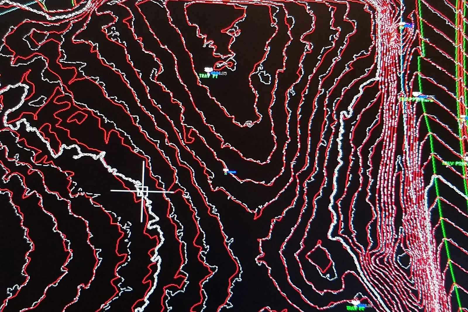 Topographic contour map derived from LiDAR data in CAD